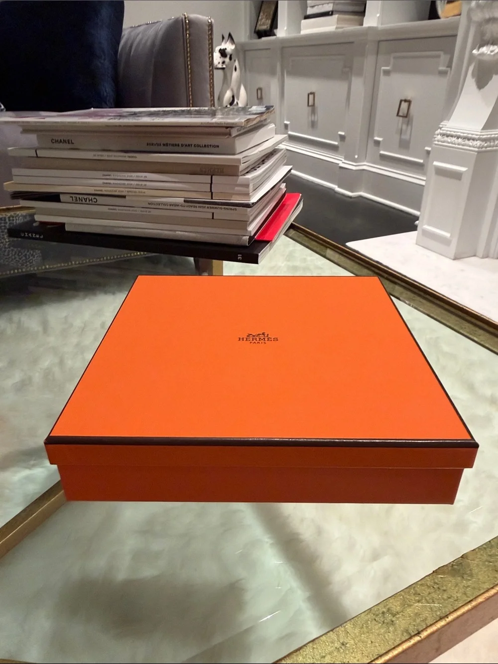 Hermes Authentic Gift Boxes with Brown Ribbon and dust bags